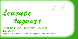 levente auguszt business card